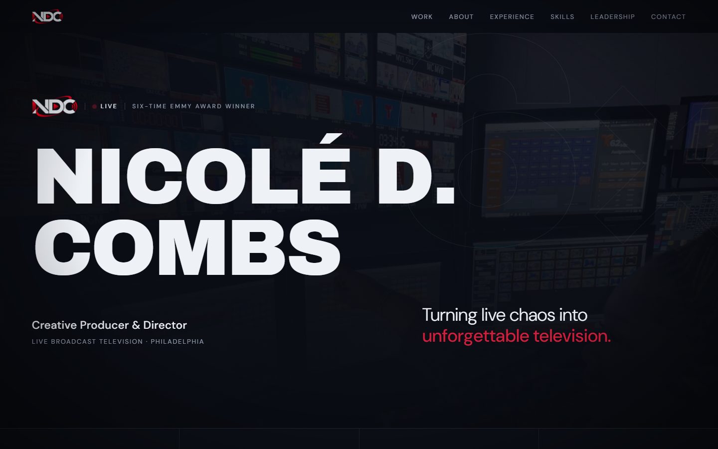 The Beyond the Control Room: A Six-Time Emmy Winner's Portfolio website